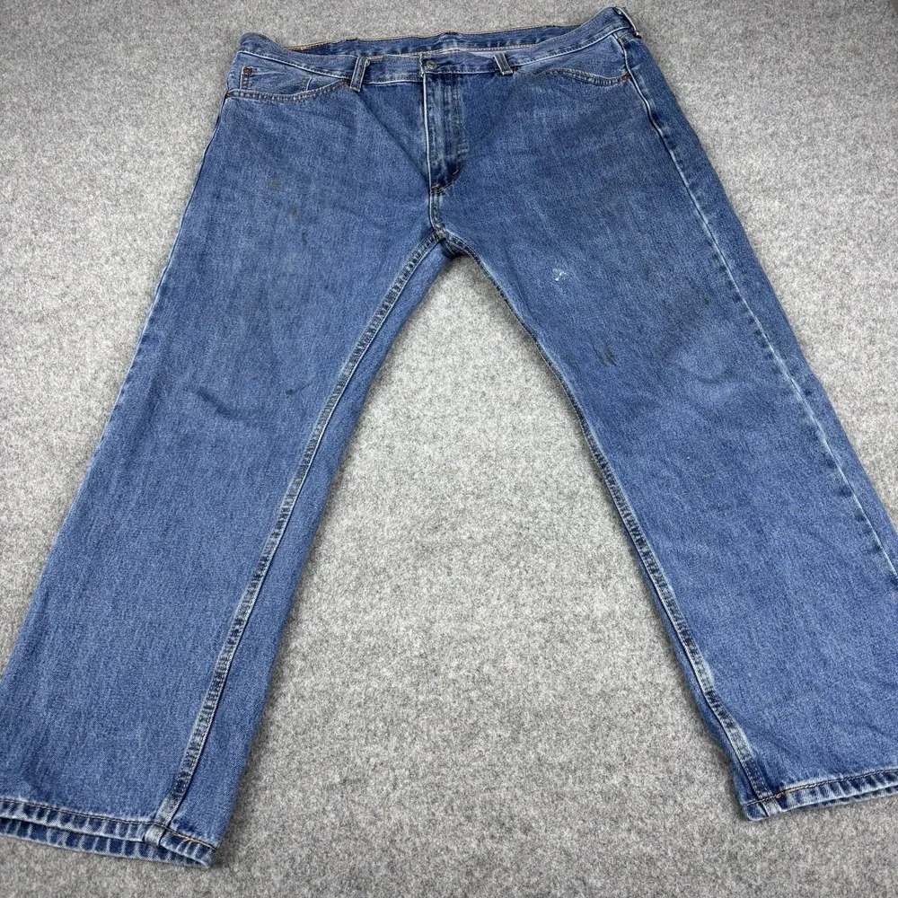 Levi's 505 Jeans Mens 42x29 Straight Leg Medium Wash Workwear Casual Blue Denim